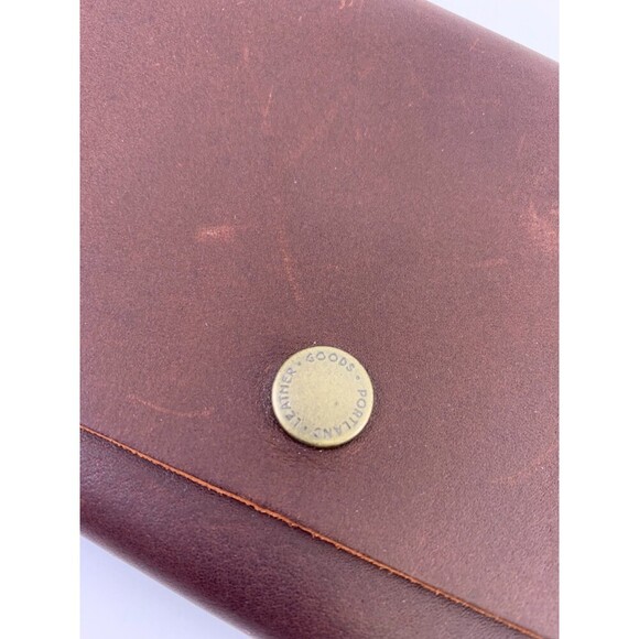 Portland Leather Goods Rancher Wallet Cognac Brown Leather Flap Snap Card Slots - Picture 2 of 13